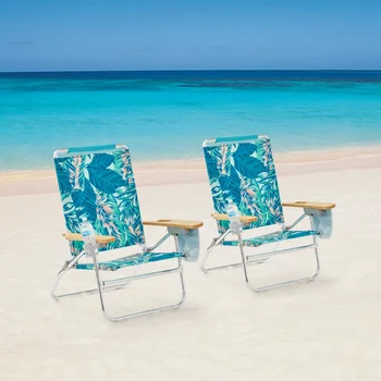 2-Pack Opôr Dreva Rameno Ležiaceho Pohodlie Výška Pláž Stoličky, Zelená Palm beach stoličky vonkajší stoličky potreby na kempovanie stolička