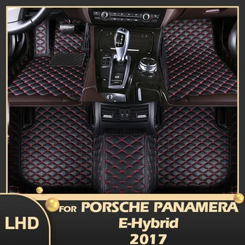 Auto Podlahové Rohože Pre Porsche Panamera S E-Hybrid 2017 Vlastné Auto Nohy Podložky Automobilový Koberec Kryt Interiérové Doplnky