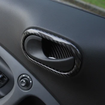 Carbon fiber dvere Auta vnútorné rukoväť dekoratívne rám Pre Mercedes nové Inteligentné 453 Fortwo ForfourCar Interiér dekorácie doplnky
