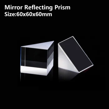 Zrkadlo Odrážajúce prism Rovnoramenný pravý uhol optické sklo vizuálny uhol Detekcie prism Odráža sklon 90° 60x60x60mm